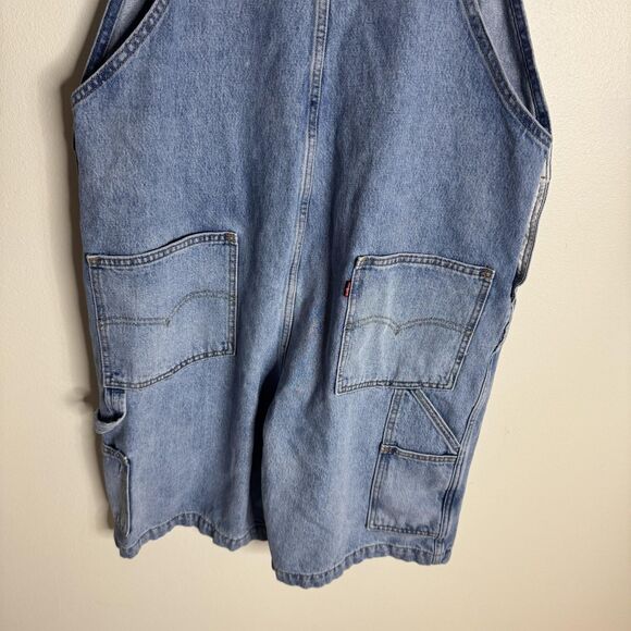Levi's Overalls Mens Large Blue Denim Bib Shortalls Carpenter Utility Work - Picture 13 of 16